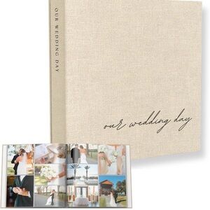 Our Wedding Day Linen Photo Album - Cream